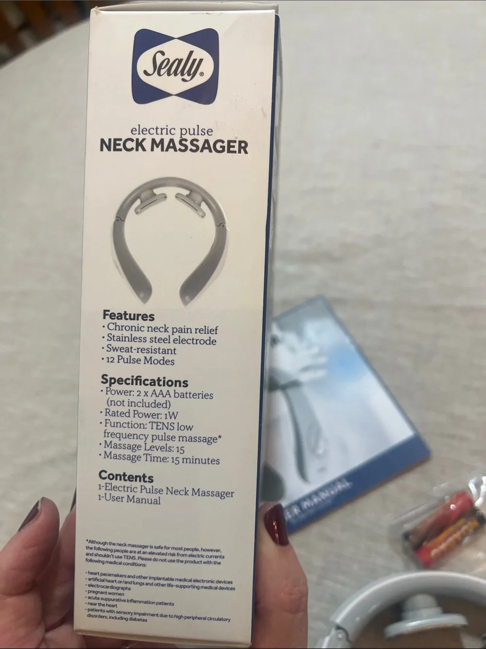 Sealy Electronic Pulse Neck Massager (MA-110). NIB